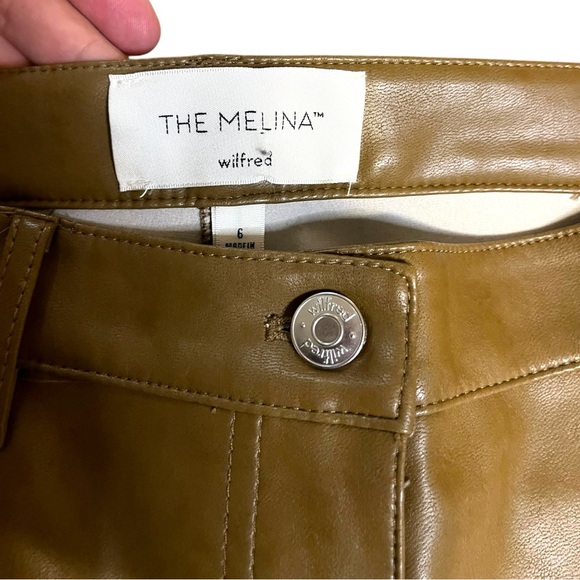 Aritzia Wilfred Melina Brown Vegan Leather Pants - Picture 6 of 10